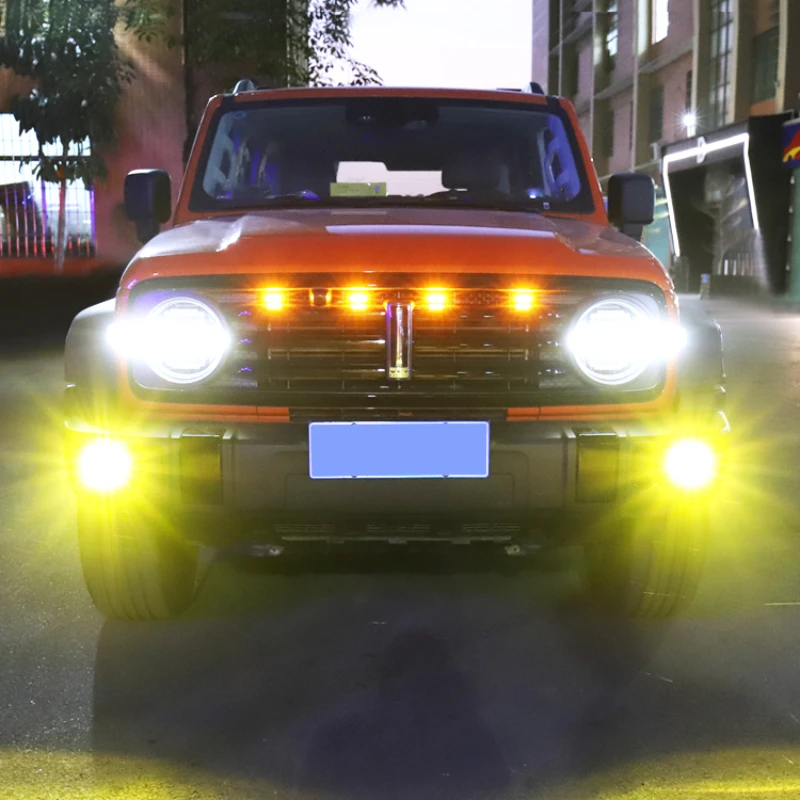 For Tank 300 Front Grille Decoration LED Light 64 Color High Brightness Spotlight Small Yellow Light ModificationCar Accessories