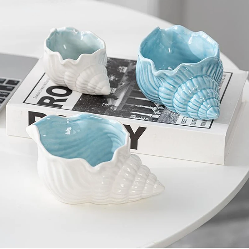 

Ceramic Ashtray Creative Conch Shell Ashtray for Car Ornament Home Furnishing Decoration Wedding Gift cenicero