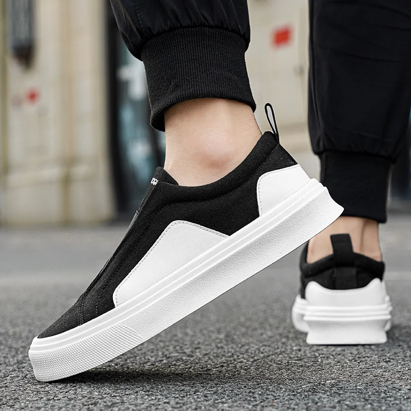 Platform Canvas Shoes for Men Fashion Shoes Casual Sports Wear-resistant Breathable Trendy Men\'s Sneakers Zapatillas De Deporte