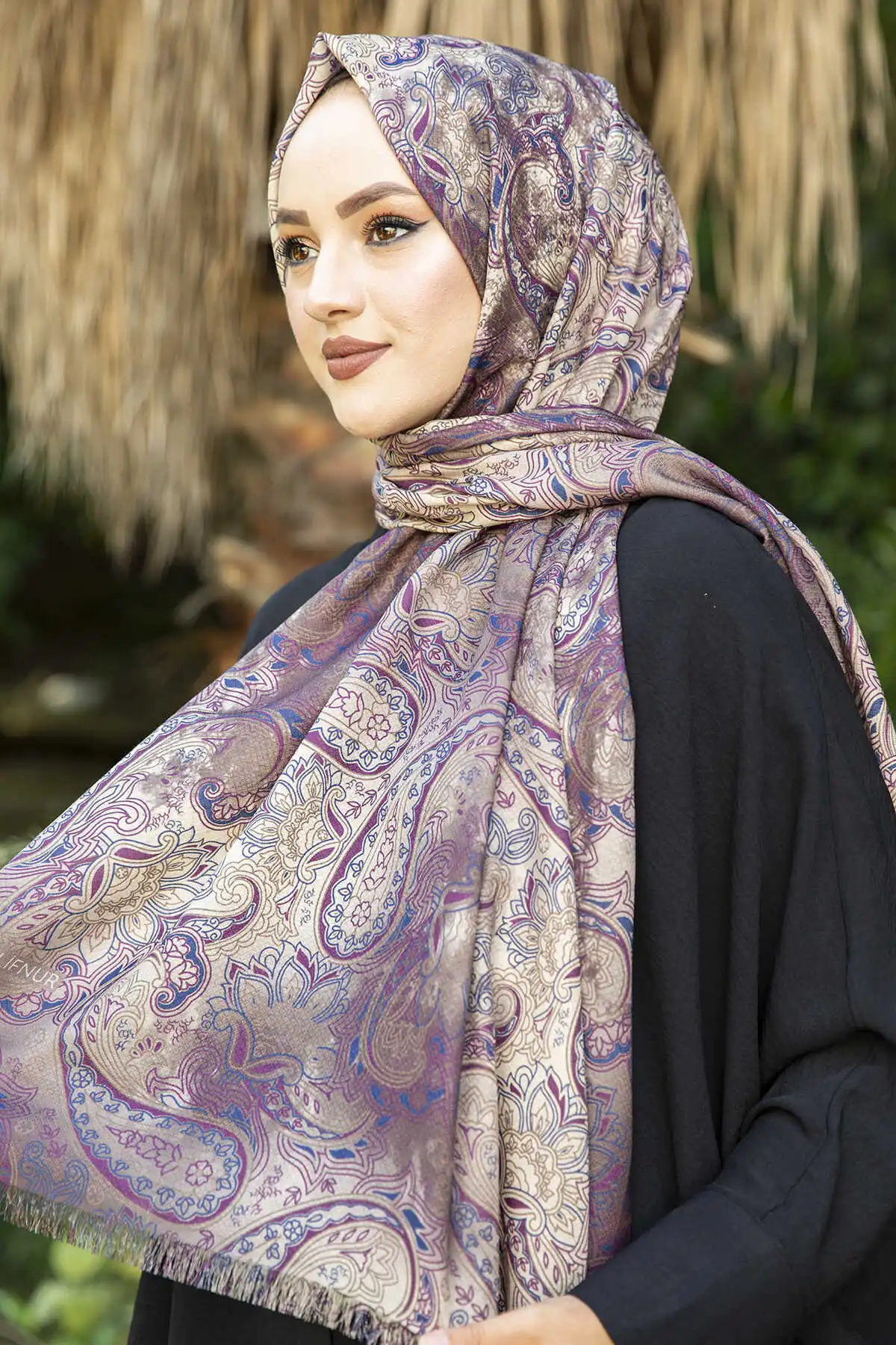 

Cotton Pattern Shawl E-Winter Autumn 2021 Muslim Women Hijab headscarf islamic Turkey