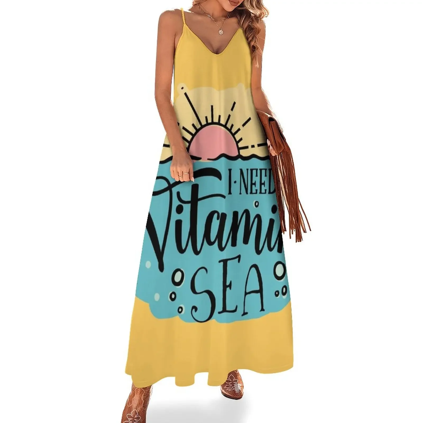 I Need Vitamin Sea Sleeveless Dress dress for women 2025 summer women's dress 2025 Women's evening