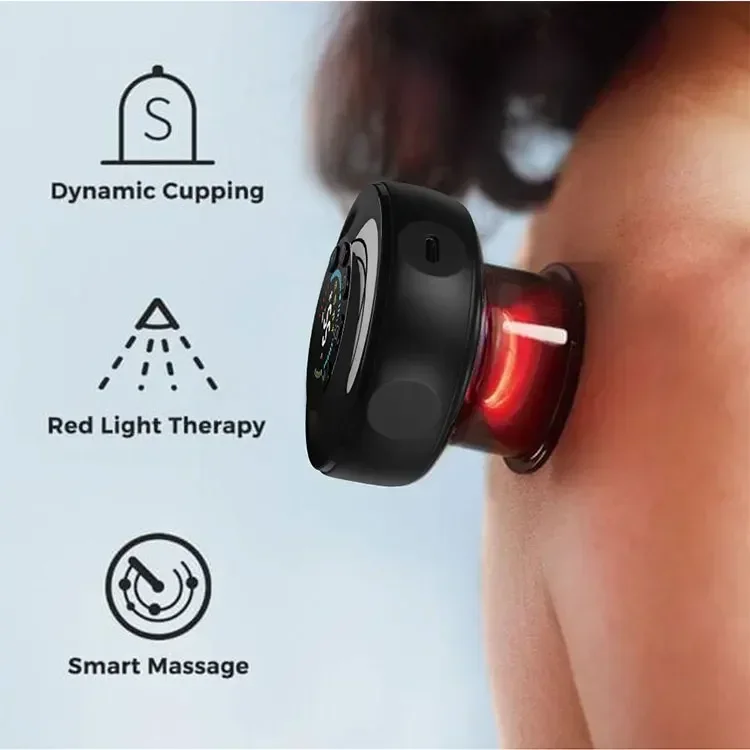 Portable Cupping Therapy Electric Vacuum Suction Scraping Massager Device Red Light Heating Smart Ventouse Cupping