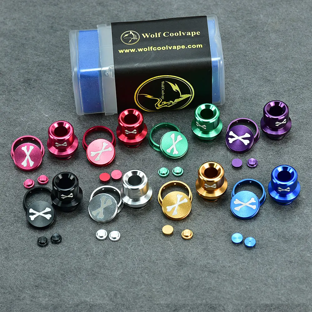 Wolfcoolvape-Juego de botones de punta de goteo 510 mission v1, punta de goteo para dotMod dotAIO V2, material de aluminio
