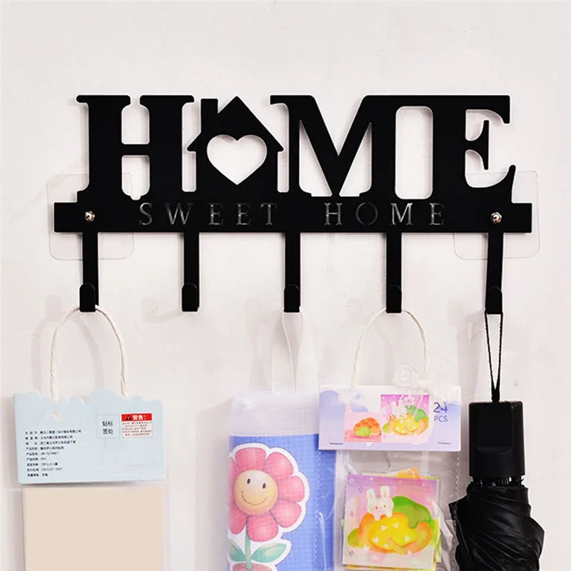 

LLCS-Wall Mount Metal Key Hanger With 5 Key Hooks Key Rack Organizer Wall Decorative For Entryway Doorway Hallway Garage