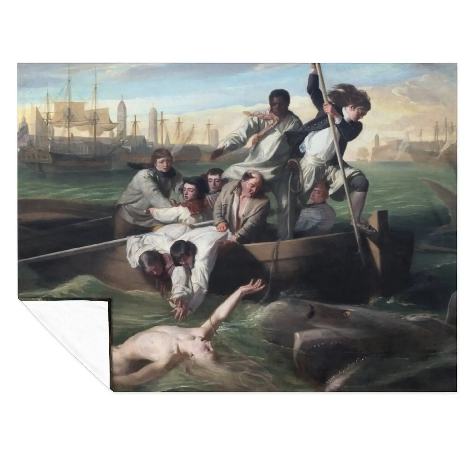 

John Singleton Copley Watson and the Shark Throw Blanket Bed covers Soft Beds Fashion Sofas christmas gifts Blankets