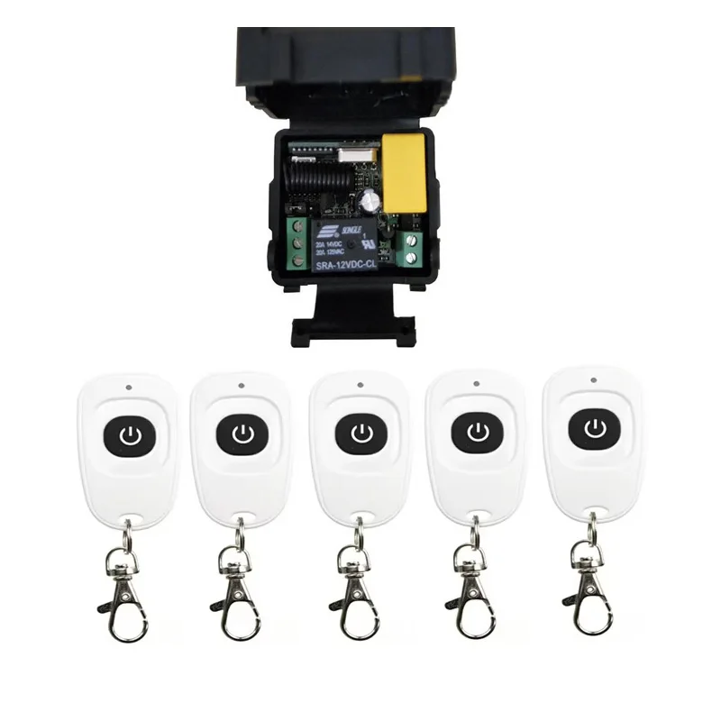 AC 220 V    1 channel  RF  mini Wireless Remote Control  1 * Receiver  & 5* Transmitter  315 mhz or 433  mhz