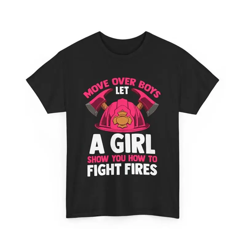 تي شيرت رجال الإطفاء يتحرك فوق الأولاد دع أن أظهر فتاة إطفاءًا