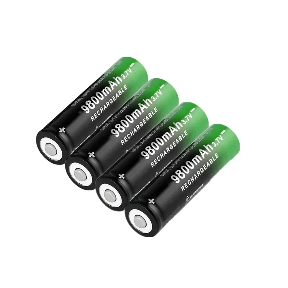 100% novo 18650 3.7v 9800mah bateria recarregável para lanterna tocha farol li-ion bateria recarregável transporte da gota