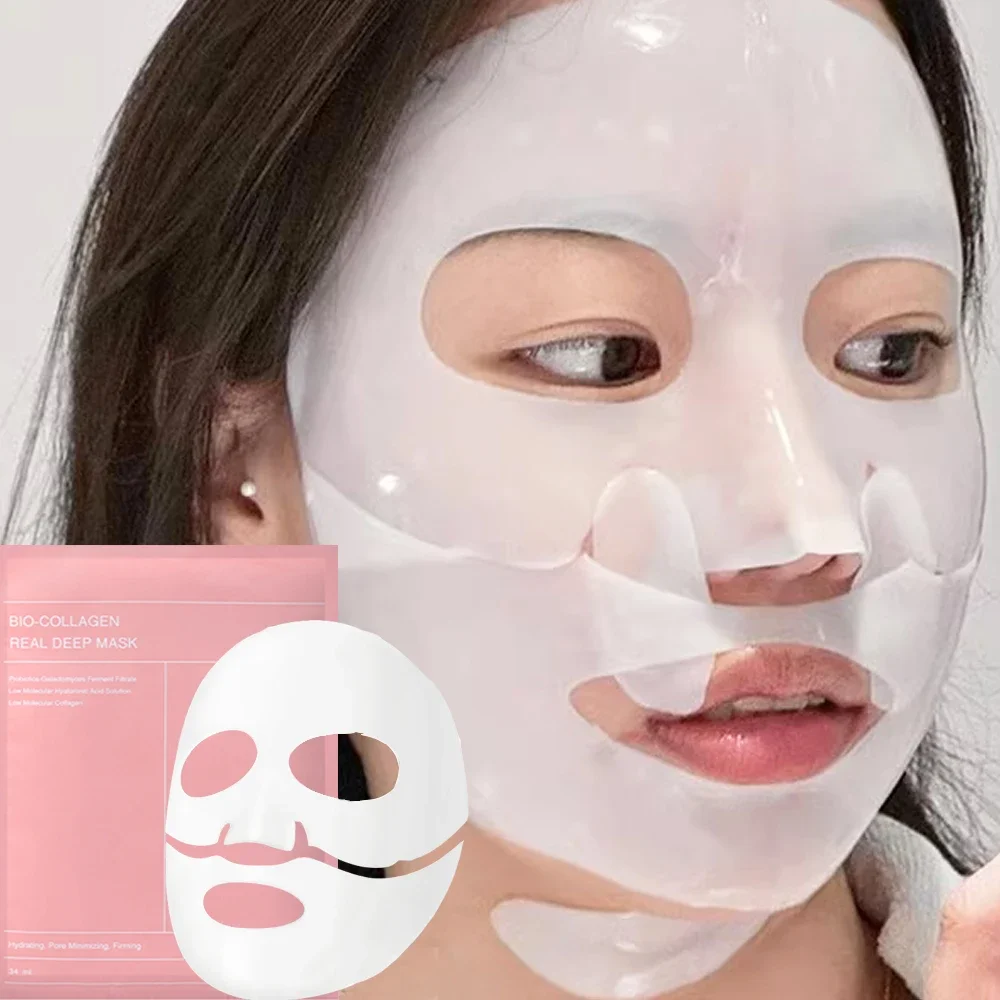 Bio Collagen White Translucency  Face Mask Shrink Pores Deep Hydrating Mask Moisturizing Refreshing Brightening Face Skin Care