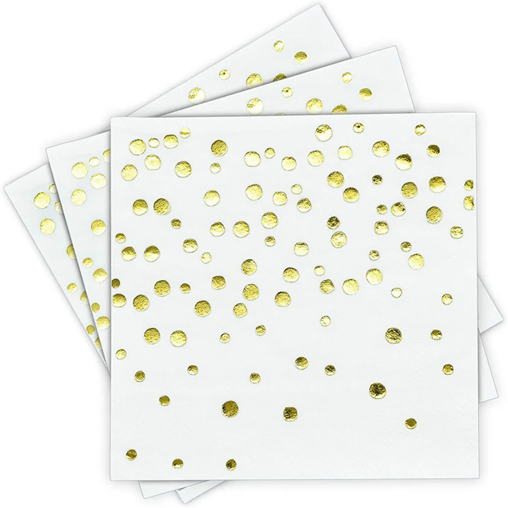 Tovaglioli decorativi stampati in lamina d'oro da 100 pezzi Tovaglioli eleganti per feste per matrimoni, compleanni, cene, feste