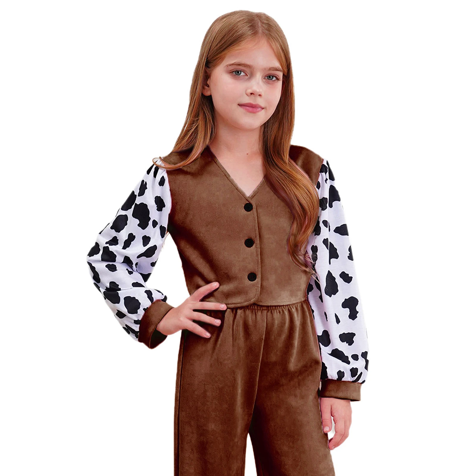 Western Cowboy Cowgirl Costume per ragazze ragazzi manica lunga cappotto giacca capispalla Halloween Cosplay Dress Up Stage Performance