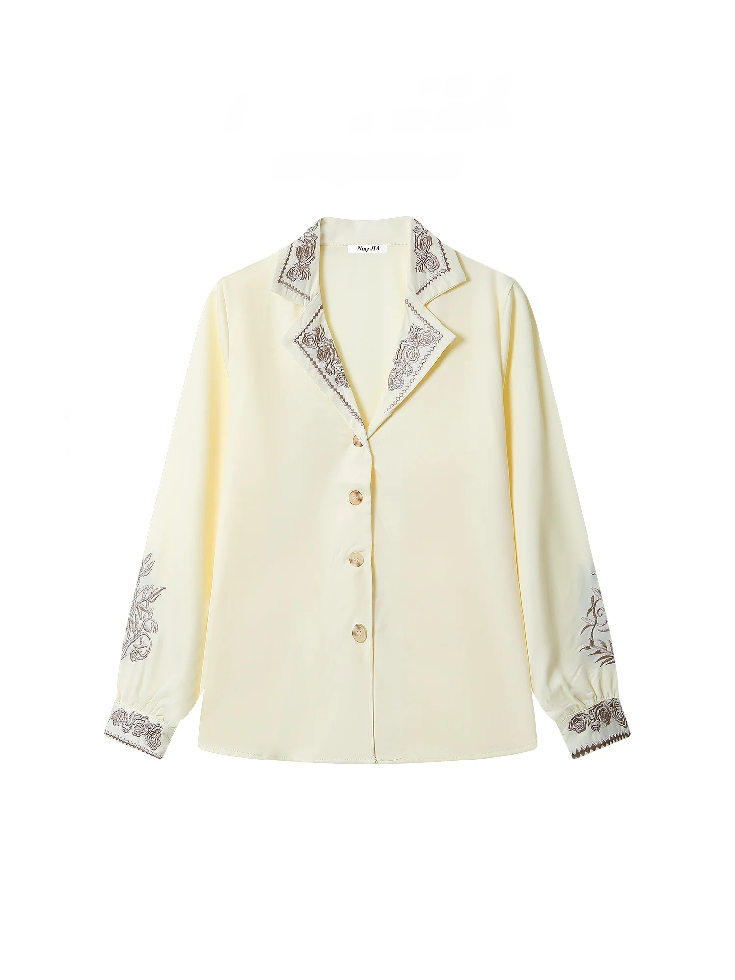 

Женский шифоновый топ BoYu Long Sve с вышивкой в этническом стиле, тяжелый рабочий весенне-осенний новый топ высокого класса