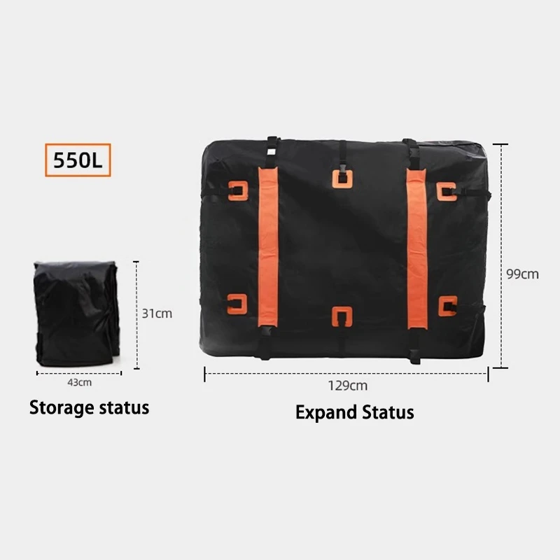 

=Outdoor Waterproof Trunk For Car Roof 550L 20 Inch Car Roof Bag Portable And Foldable Storage Car Roof Box SUV Luggage Bag