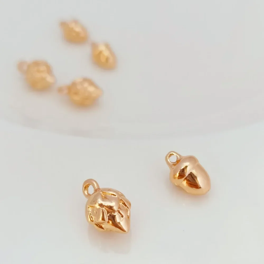 برعم زهرة ذهبي عيار 14 قيراط، زهرة، صامولة صنوبر، قلادة صنوبر صغيرة، سوار، قلادة، مواد إكسسوار يدوية الصنع