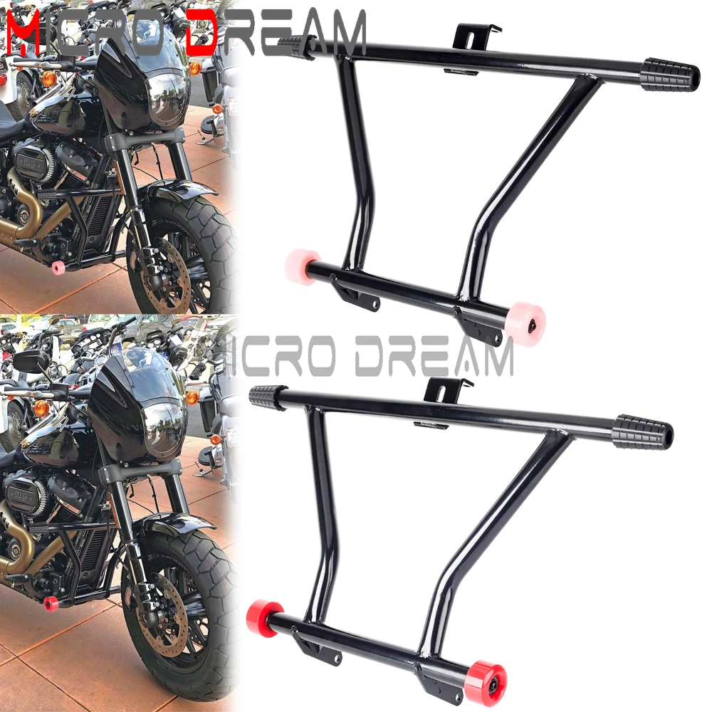 Engine Guard Crash Bar For Harley Softail Street Bob Low Rider FXLR FXBB FXLRS 2018-UP Front Highway Peg High 2 Step Crash Bar