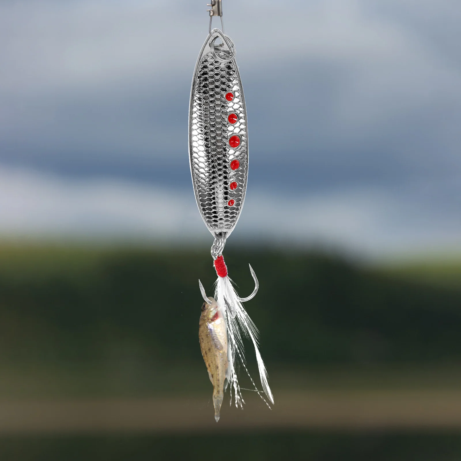 

5pcs Sequins Artificial Fishing Lure Saltwater Bait Zinc Alloy Durable Material Rotating Blade Attracts Fish Portable