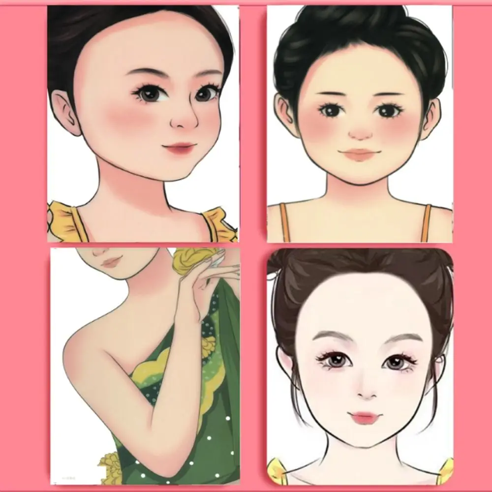 แบบฝึกหัดวาดภาพแบบล้างทำความสะอาดได้ ใช้ซ้ำได้ ลายฉลุสำหรับเพ้นท์หน้า กระดานฝึกวาดภาพ ทำความสะอาดง่าย พกพาสะดวก