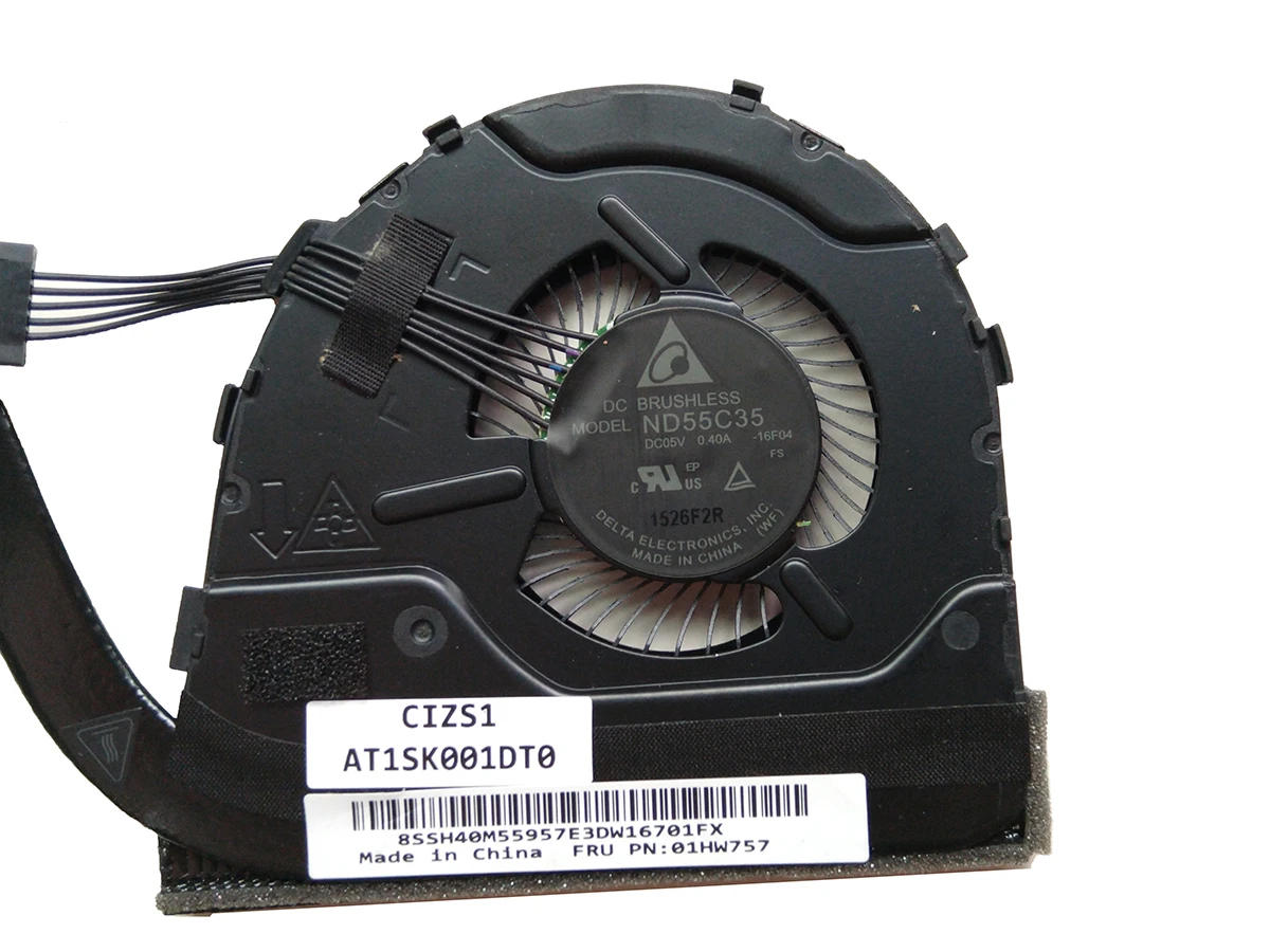 Imagem -03 - Laptop Cpu Cooling Fan Dissipadores de Calor para Lenovo Thinkpad Yoga 370 X380 Yoga 01hw758 01hw757 Nd55c35