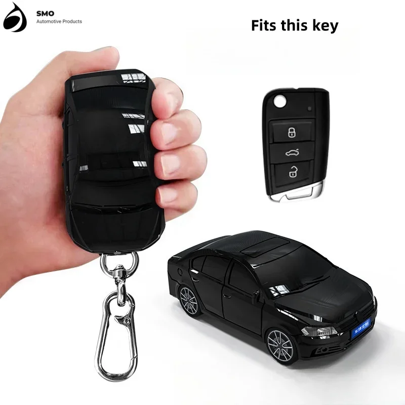 

For Volkswagen Lavida Folding Model Key Cover with Lights Car Key Fob Car Model Key Protection Cover Auto Accessories Gifts New