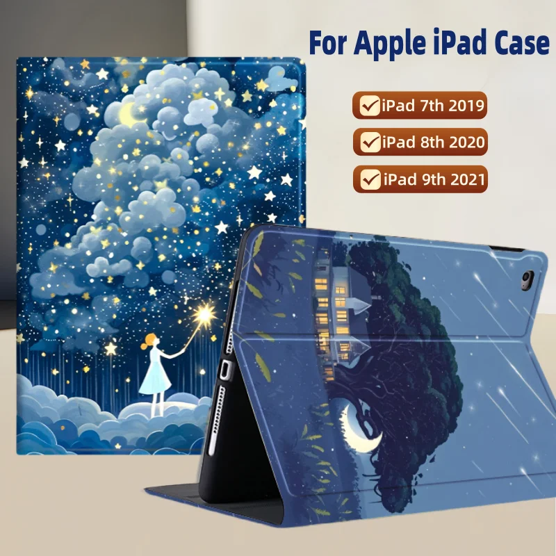 

Funda Kids Case For iPad 8th 9th Gen 2021 Cartoon-Print Book Flip Stand Tablet Cases For iPad iPad 7th Generation Case 10.2inch