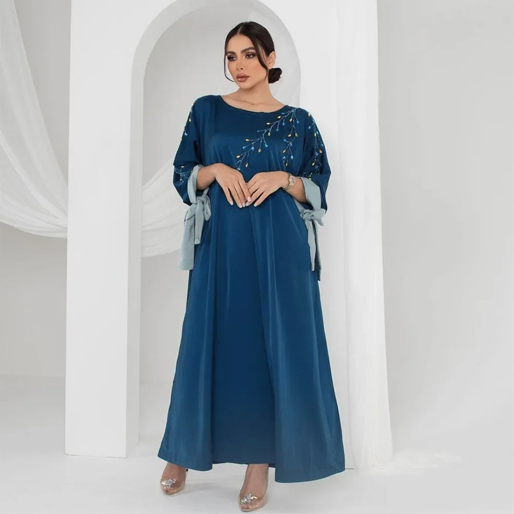 

Eid Muslim Abaya for Women Party Dresses Jalabiya Diamonds Ramadan Morocco Dubai Abayas Kaftan Islam Vestidos Arab Robe Djellaba