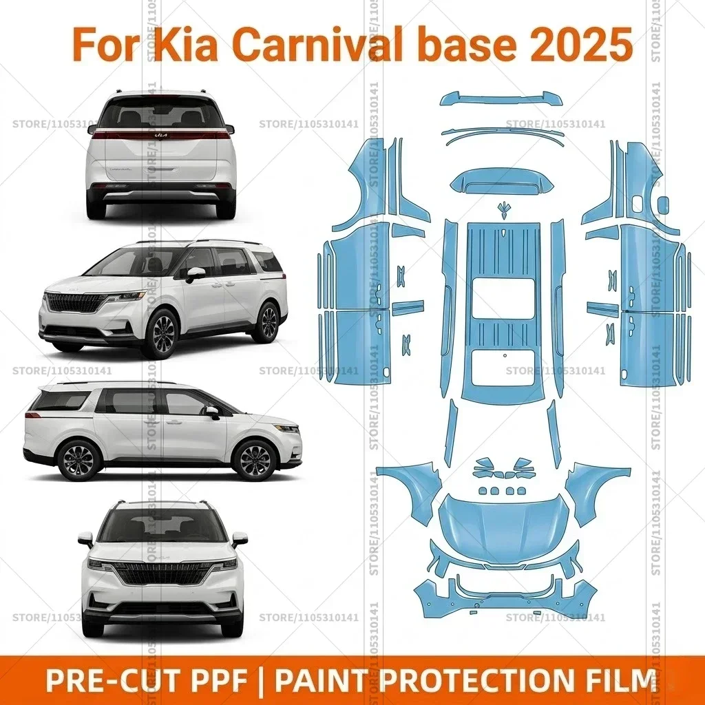 

Pre-Cut Paint Protection Film PPF Transparent Bumper Protector Automotive Clear Bra Car Film For Kia Carnival base 2025