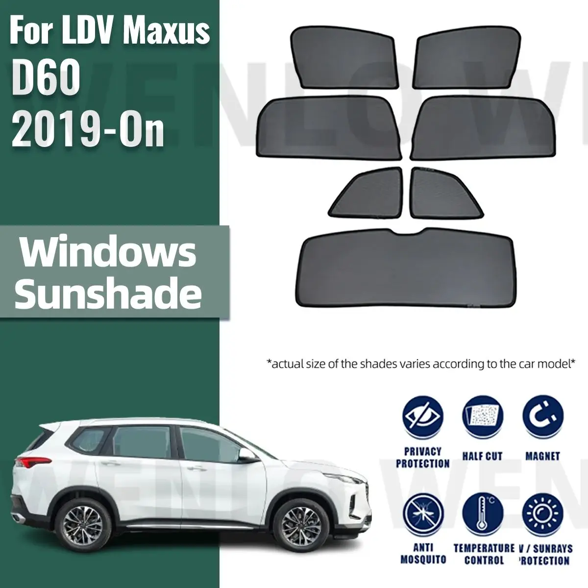 

Для LDV Maxus D60 2019-2023 солнцезащитный козырек на боковое окно, магнитный автомобильный солнцезащитный козырек, передняя и задняя лобовое стекло, рамка, шторы, щит