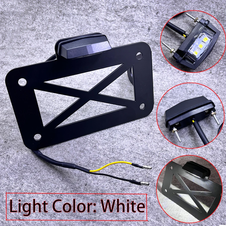 Universal Motorcycle Side Mount LED Tail Light With License Plate Number Bracket Holder For Touring Bobber Harley Sportster