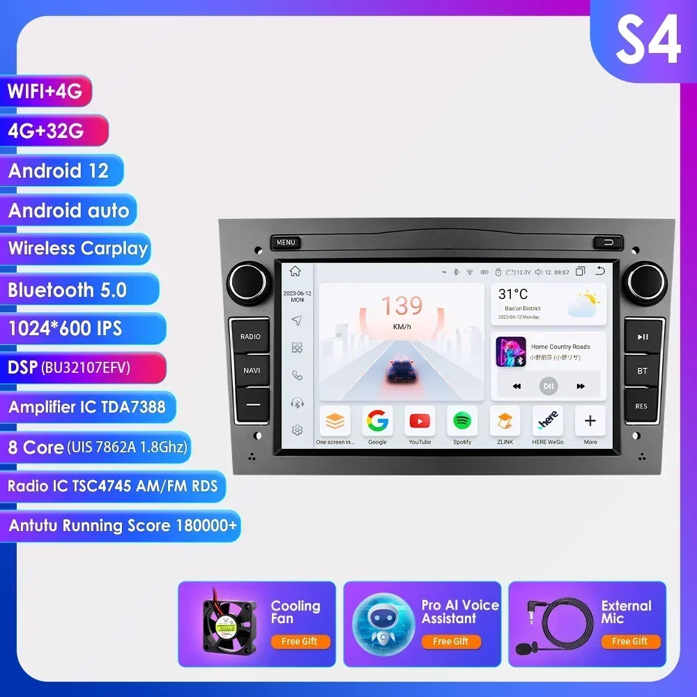 2din Autoradio Android Voor Opel Astra H Corsa C D Vauxhall Vectra Antara Zafira Vivaro Meriva Combo Signum Carplay Multimedia