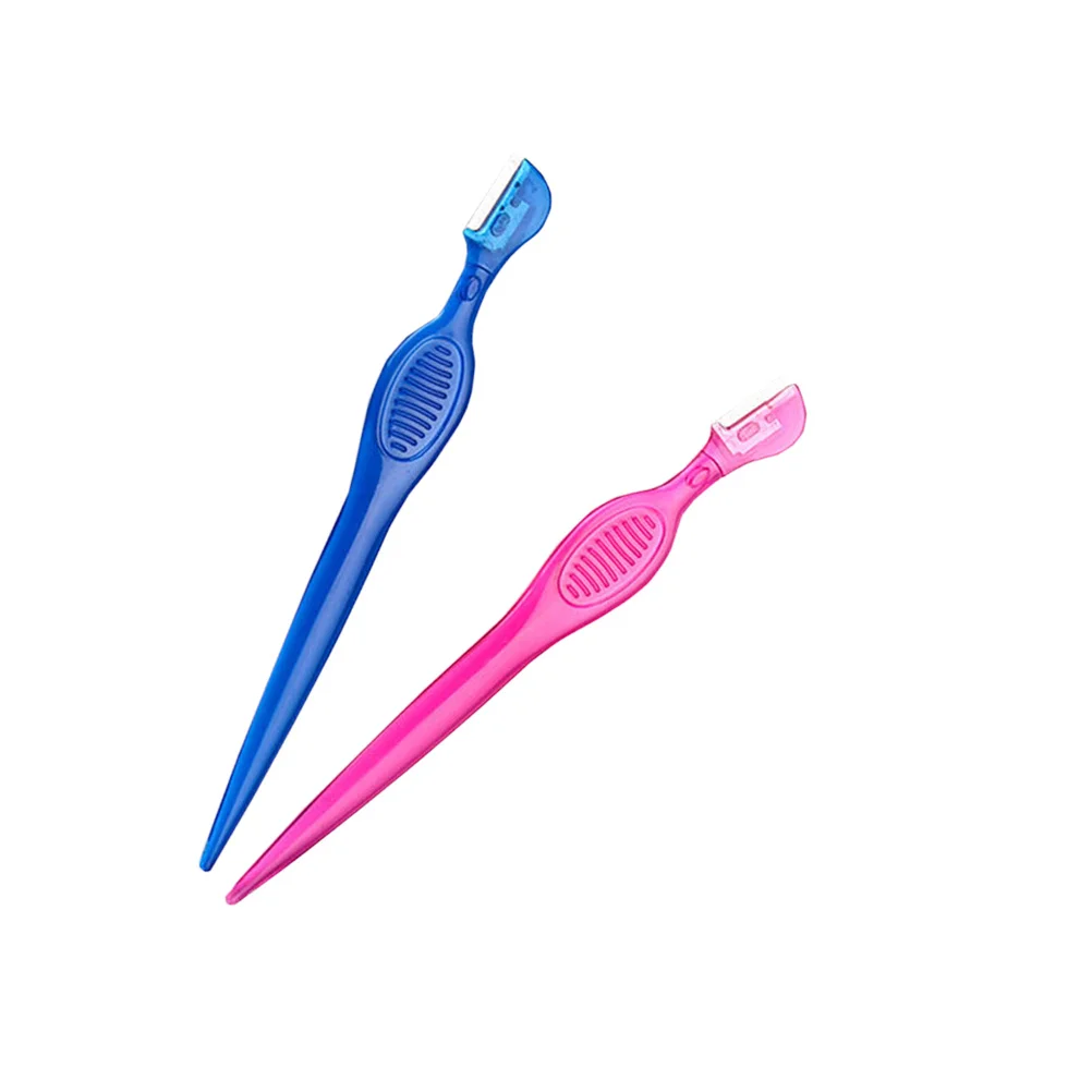 

2Pcs Eyebrow Care Kit Stainless Steel Trimmer Portable Size Easy Handle Safe Trim Follow Brows Growth Eyebrow Grooming Kit