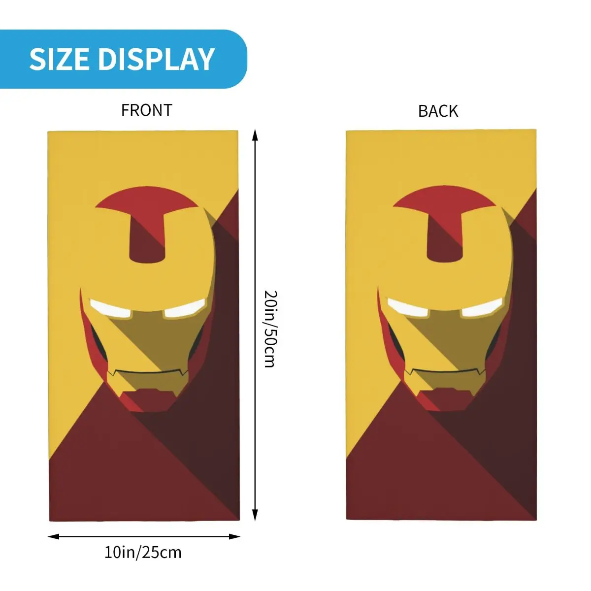 Fun Motocross Bandana Neck Cover Printed Marvel Iron Man Face Scarf Multifunctional Headwear Cycling Unisex Adult Breathable