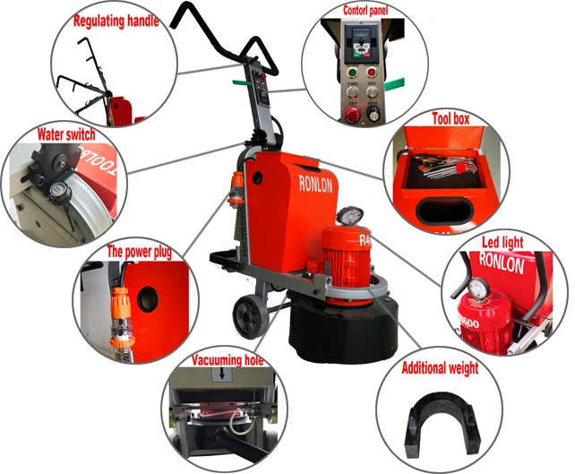 Ronlon R460 High Quality 7.5HP 3phase Concrete Floor Grinding Grinder Machine for Sale