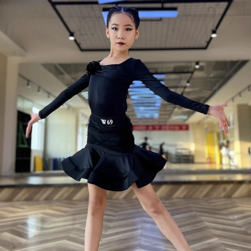 Ragazze di alta qualitàCostumi da ballo latino gonne da ballo professionali per donne e bambini DancepracticlothesCha-cha dance