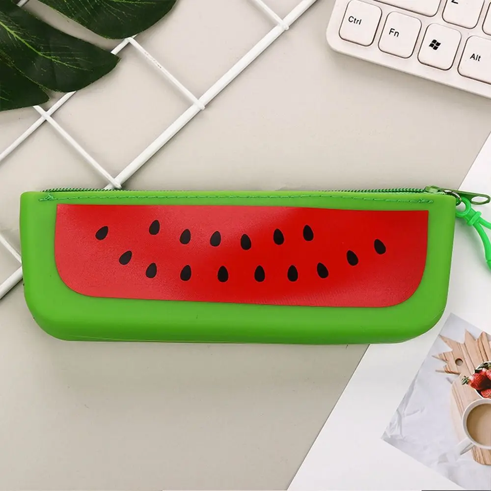 Multi-functional Silicone Pencil Case Cat Paw Design Large Capacity Pen Bag Simulated Fruit Stationery Pouch School Office