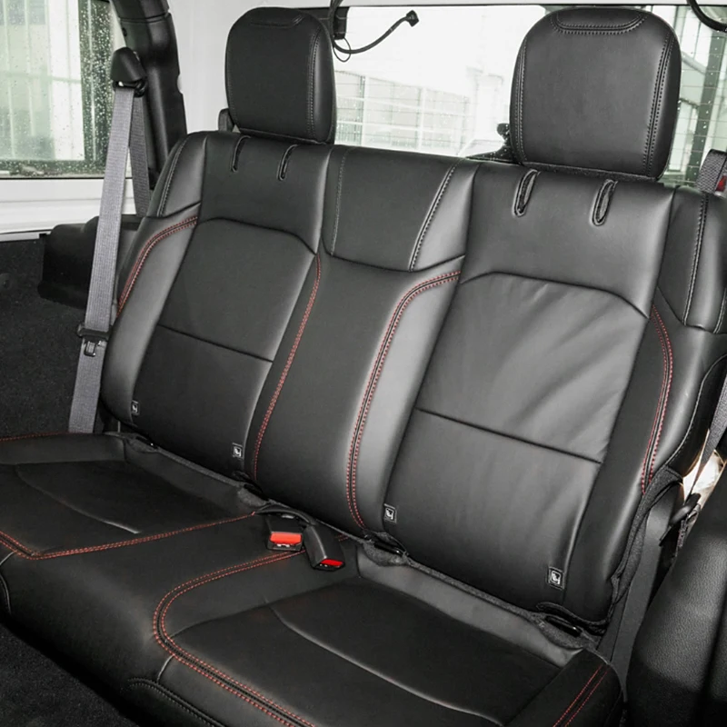 Maßgefertigte Autositzbezüge und Zubehör für 5 Sitze, Komplettset, hochwertiges Leder für Jeep Grand Cherokee, Compass, Wrangler. – Detail 5