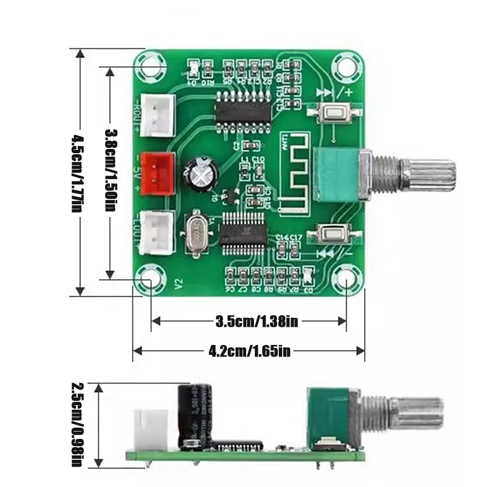 PAM8403 DIY Wireless Speaker Amplifier Board Ultra Clear Bluetooth-compatible 5.0 Stereo Amplifier Board DC5V 2 Channel