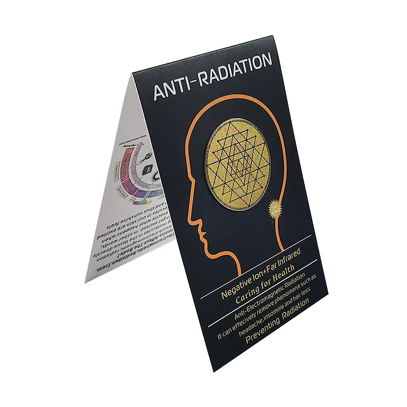 Customized Radiation Energy Phone Sticker 24k Metal Irregular Negative Ion Mineral Energy Patch