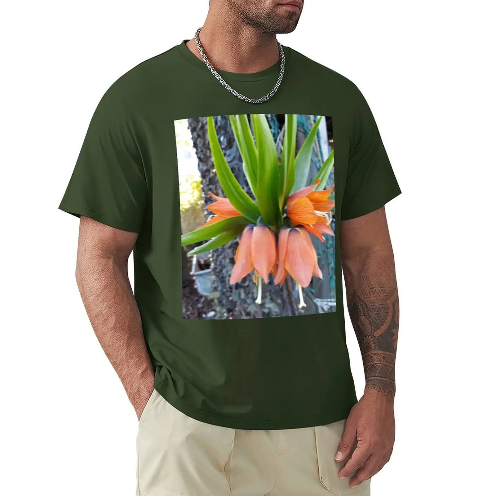 proud flower imperial crown in the garden, spring T-Shirt customizeds oversized summer tops tops oversized t shirts for men