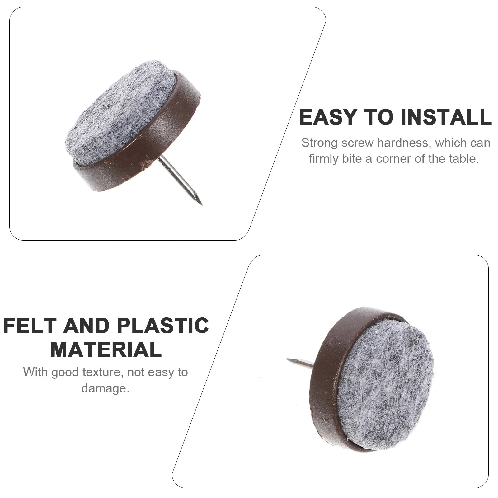 

50Pcs Chair Leg Floor Protectors Screw on Felt Pads Furniture Protectors Durable Waterproof Shockproof Wear Resistant