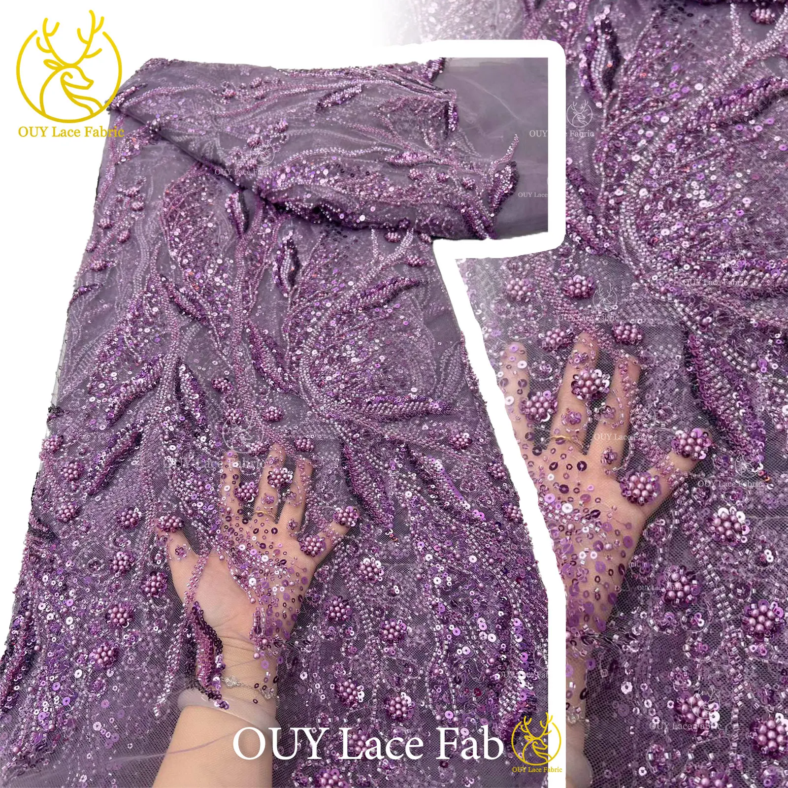 

Горячая распродажа: Роскошная африканская французская сетчатая ткань с бисером и пайетками, кружево из тюля 2026 года для женских свадебных и праздничных платьев