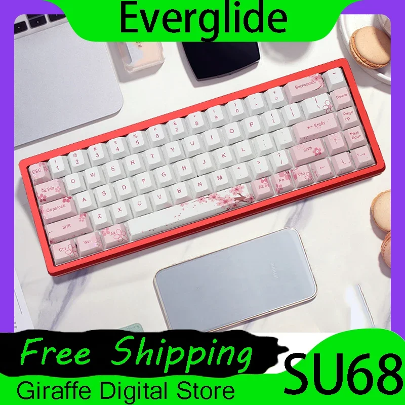 Everglide Su68 Mechanical Keyboard 8K Magnetic Switch Aluminum Alloy Low Delay Esports Gaming Keyboard RGB PC Gamer Accessories