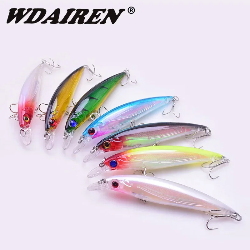 

7 Pcs Hot Promotion Mixed Colors Fishing Lure Set 11cm 13.5g Minnow Lure Lifelike Artificial Crank Baits 6# Treble Hooks