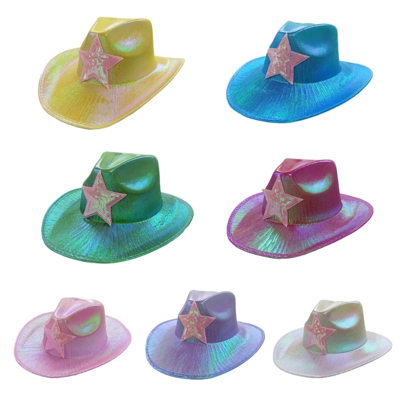 

Glittering Cowboy Hat Brimmed Party Hat Adult Musical Celebration Party Costume