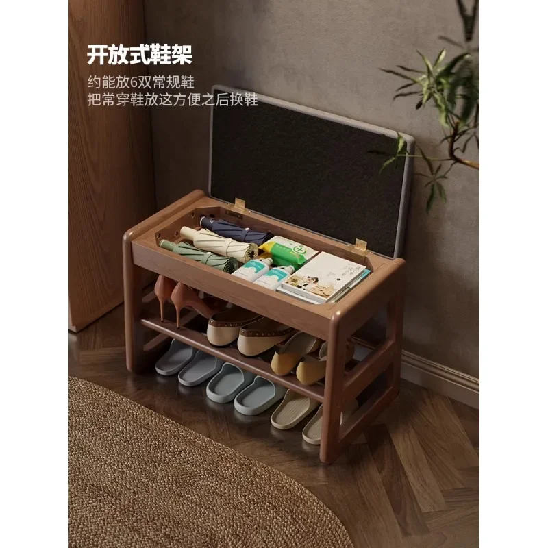 

Solid wood shoe changing stool at the doorhome, small apartment entering door for storage, shoe stool entering