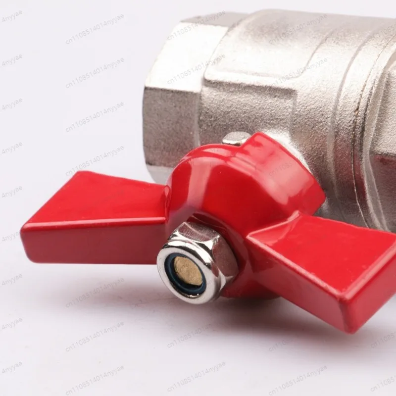 Custom Industrial Brass Ball Valve - DN25 Female Thread with Red Butterfly Handle, Manual On/Off Control Valve