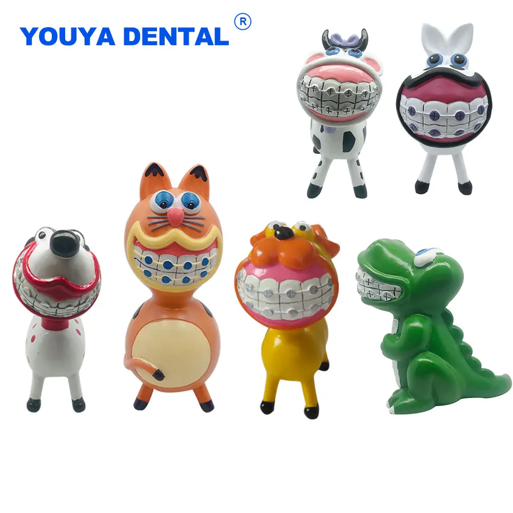 Dental Artcrafts Orthodontic Animal Sculpture Dentistry Clinic Desktop Ornaments Teeth Figurines Desktop Decoration Gifts