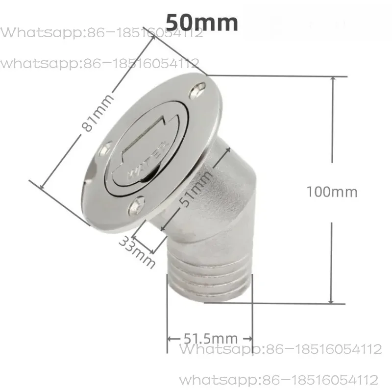 38/50 Flap Bent Fuel Tank Body Fuel Fuel Filling Port, Stainless Steel Precision Cast Yacht Parts RV