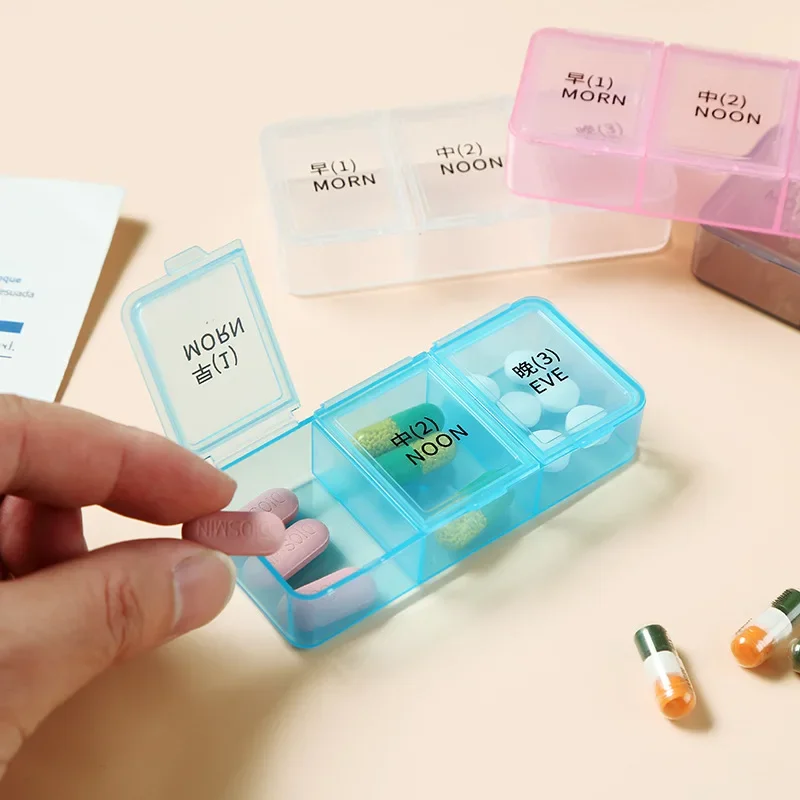 1 Day 3 Grids Rainbow Pill Medicine Box Tablet Medicine Organizer Health Storage Pill Box Holder Splitters With Printed Braille