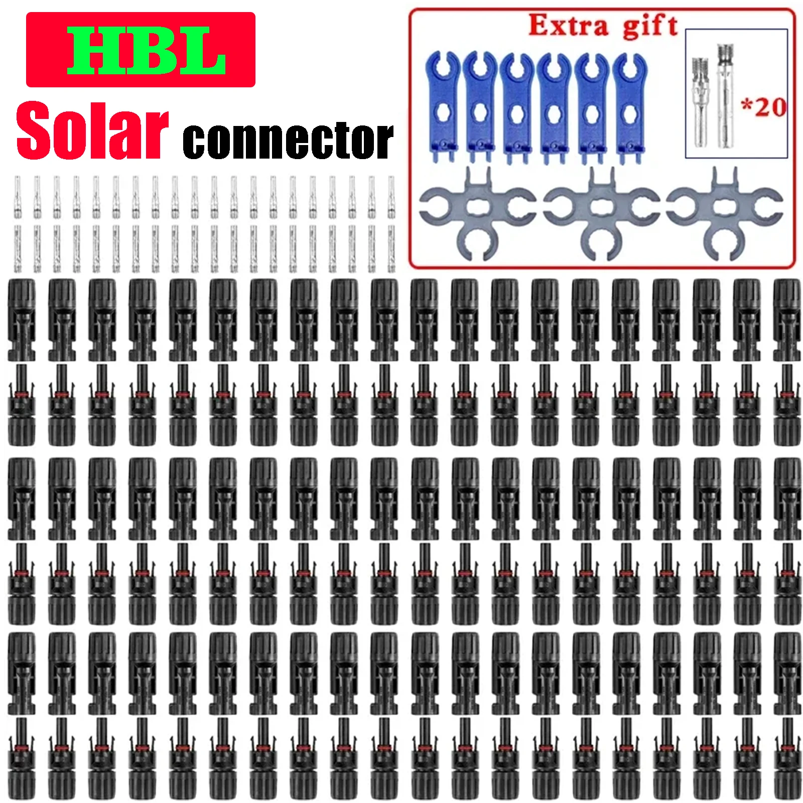 10/20/50/100/300/600 peças conector solar plugue fotovoltaico 1000v 30a kit de conectores dc com chave para cabo fotovoltaico pv/mc 2.5/4/6mm2