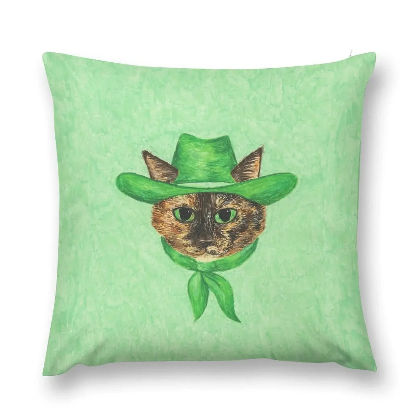 Tilly the Cowgirl Tortie Cat Throw Pillow Decorative Cushions Pillowcases Bed Cushions Plaid Sofa Christmas Pillow pillow